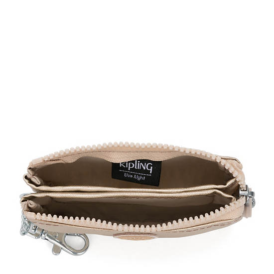 Kipling Creativity Mini Metallic Pouch Keychain Vesker Gull Beige | NO 1115QM